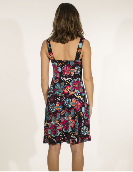 Summer dress and exotic flowers