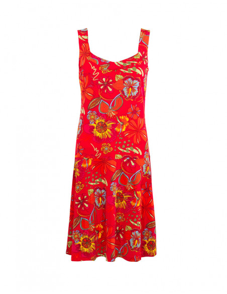 Summer dress and exotic flowers