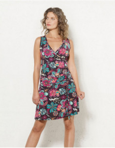 Robe courte volantée esprit tropical
