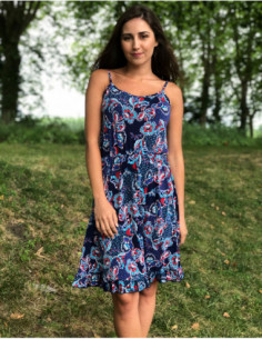 Robe d'été à volants imprimé bohème fleuri