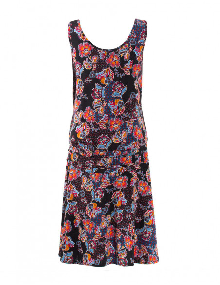 Short dress, V-neck, small flower patter