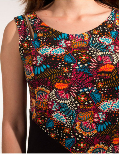 Flower print cotton dress