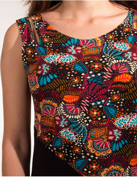 Flower print cotton dress