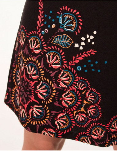 Robe courte en coton empiècements originaux détails