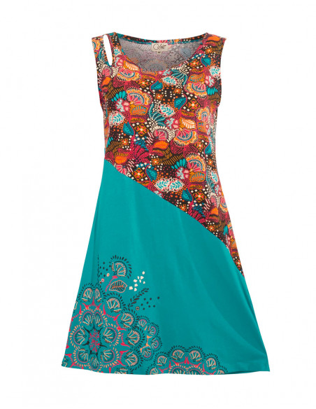 Flower print cotton dress