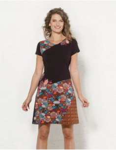 Colorful flower print dress