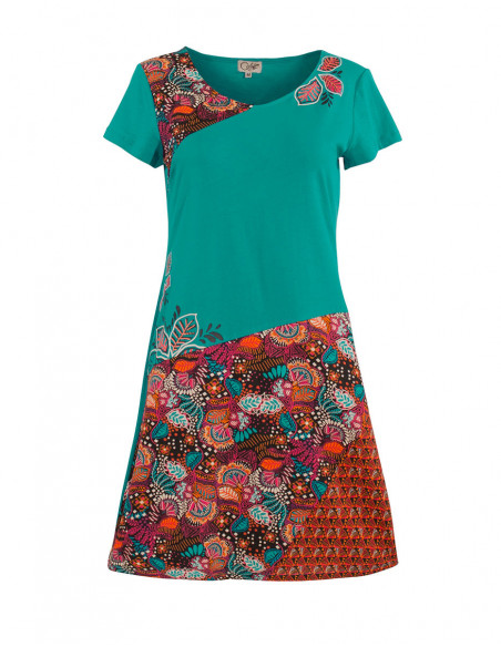 Colorful flower print dress