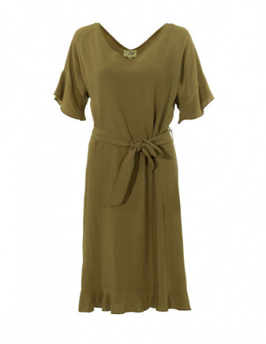 Robe classique et élégante en lin et viscose