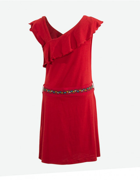 Asymmetrical gypsy dress with flounces