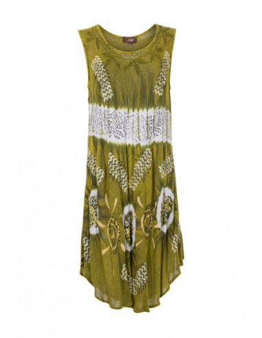 Robe originale Tie and Dye pour la plage couleur anis