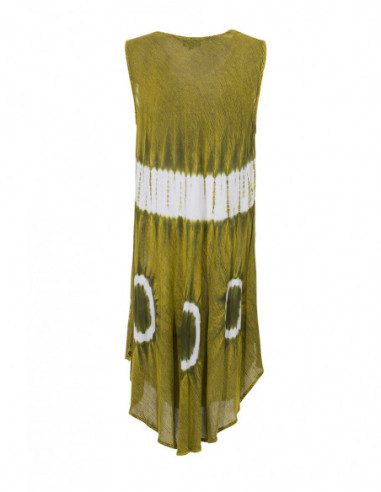 Robe courte originale Tie and Dye pour femme vert anis