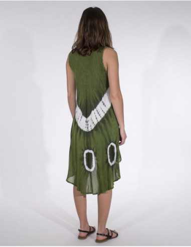 Robe courte asymétrique pour la plage vert