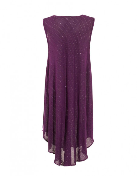 Dress with metallic tie and dye edging