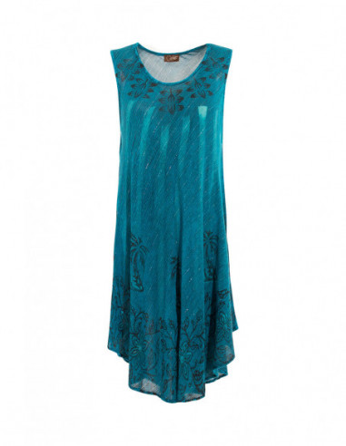 Robe avec liserés métallisés tie and dye