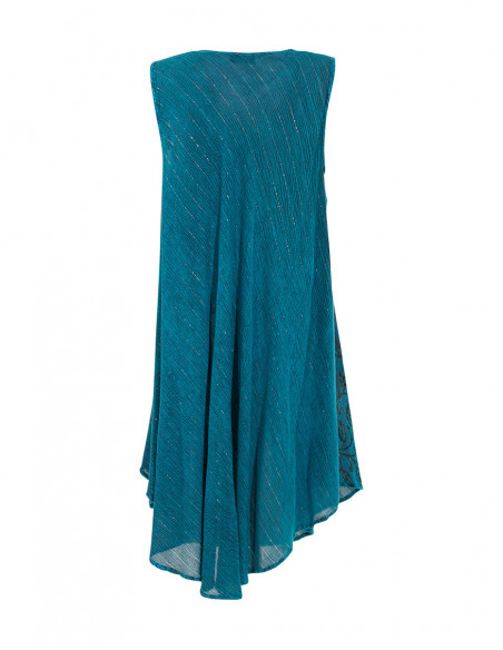 Robe avec liserés métallisés tie and dye