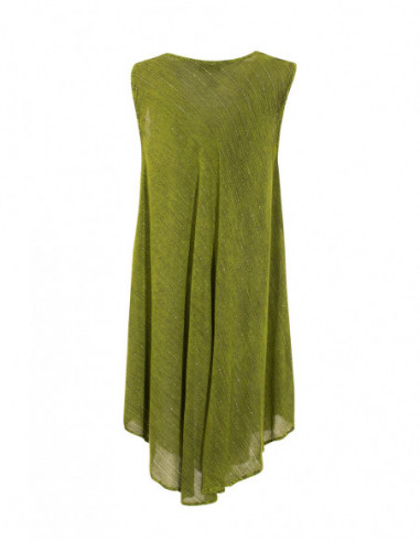 Dress with metallic tie and dye edging