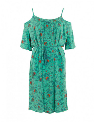 Robe courte épaules dénudées à imprimé fleuri original