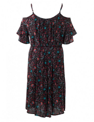 Robe courte épaules dénudées à imprimé fleuri original