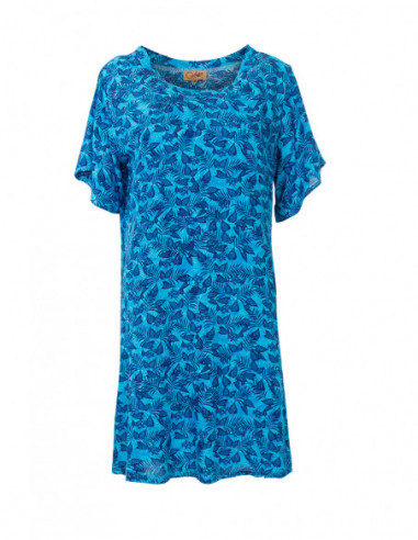 Robe ample plage petites manches bleue