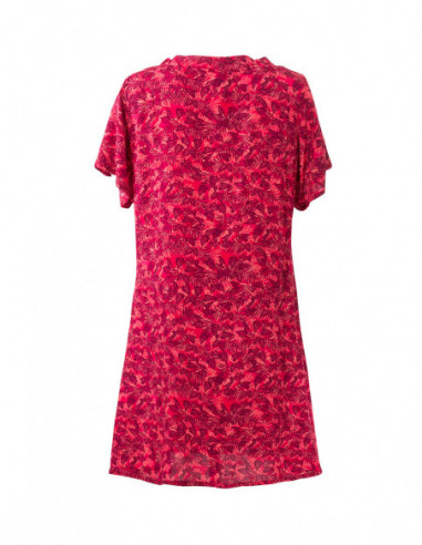Robe ample plage petites manches fuchsia dos