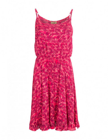 Robe de plage été courte fines bretelles fuchsia