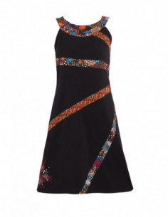 Robe courte baba cool unie en coton avec bandes imprimées 2