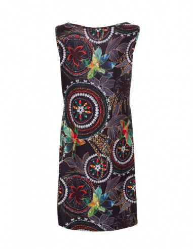 Robe courte sans manches motifs mandalas noire dos