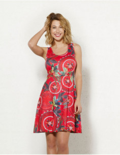 Robe ethnique courte taille haute