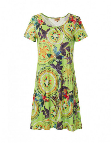 Robe ethnique manches courtes motifs mandalas