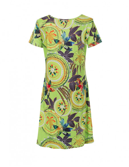 Stretch and colorful straight dress