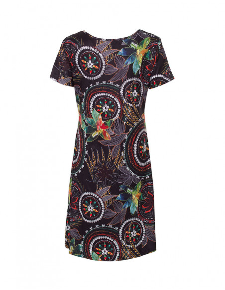 Stretch and colorful straight dress