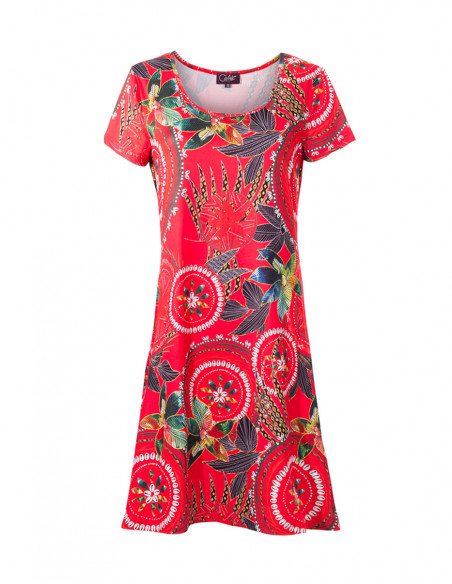 Robe droite stretch et colorée