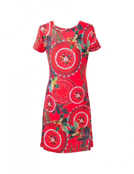 Stretch and colorful straight dress