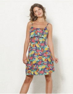 Exotic printed flounce dress