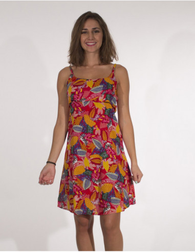Exotic printed flounce dress