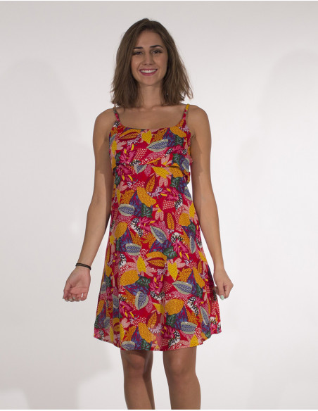 Exotic printed flounce dress