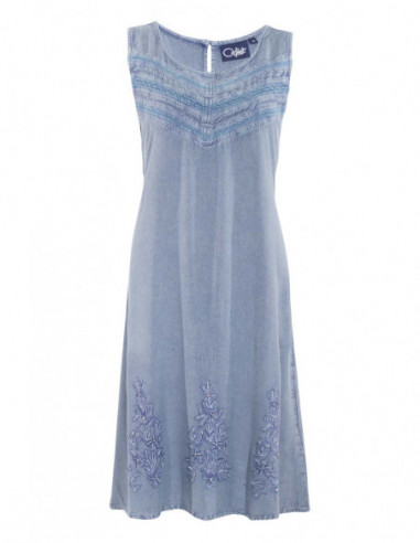 Robe brodée classique sans manches