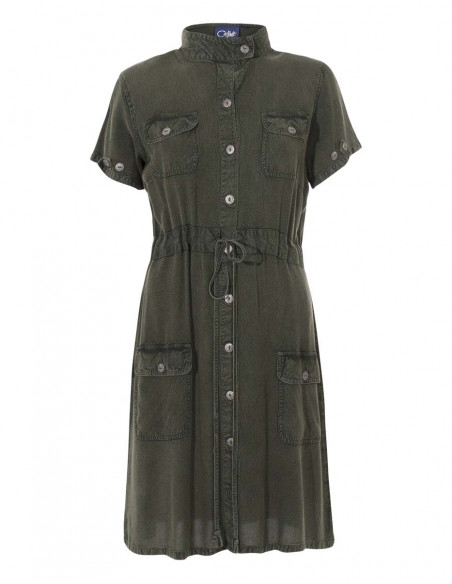 Stone wash shirt dress