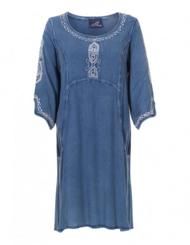 Robe tunique brodée orientale jean