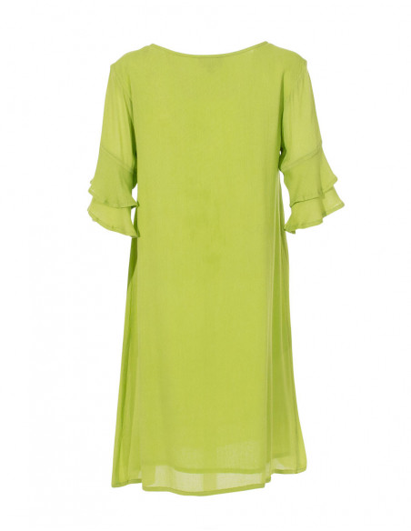 Loose dress in viscose crepe