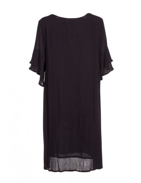 Loose dress in viscose crepe