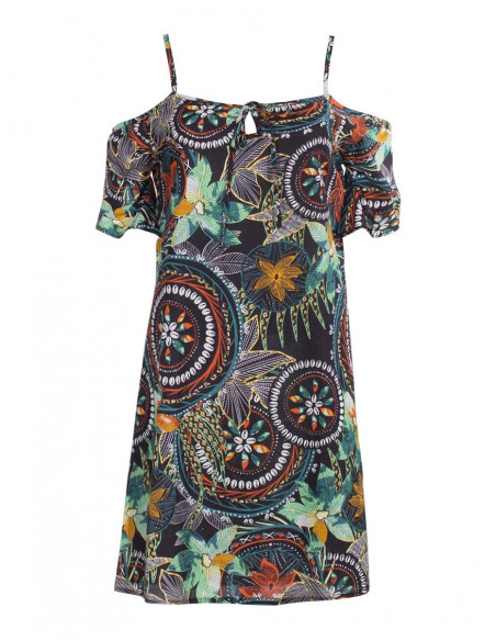 Tahitian print short dress