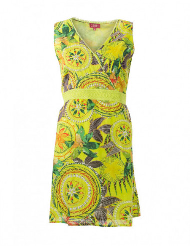 Robe courte d'été baba cool pour femme avec rosaces