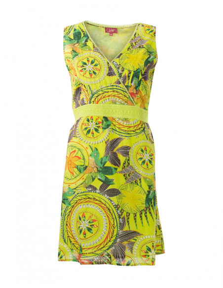 Colourful curved short dress