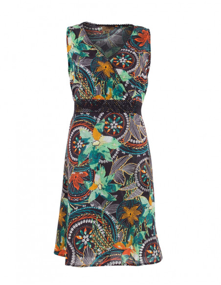 Colourful curved short dress