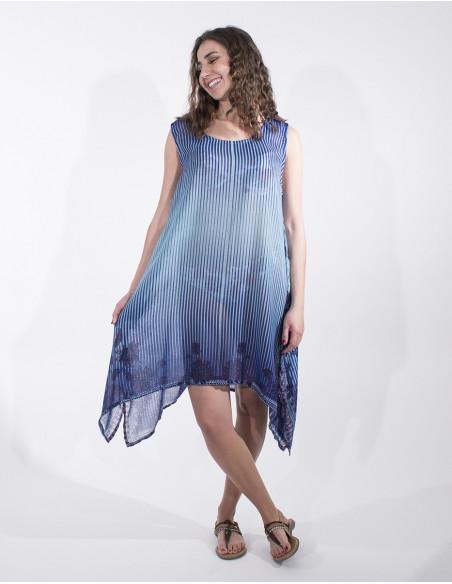 Robe fluide et légère pour l'été pour la plage bleu