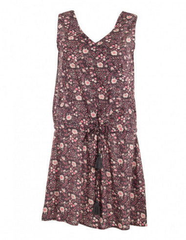 Robe courte coupe droite à petites fleurs pour femme