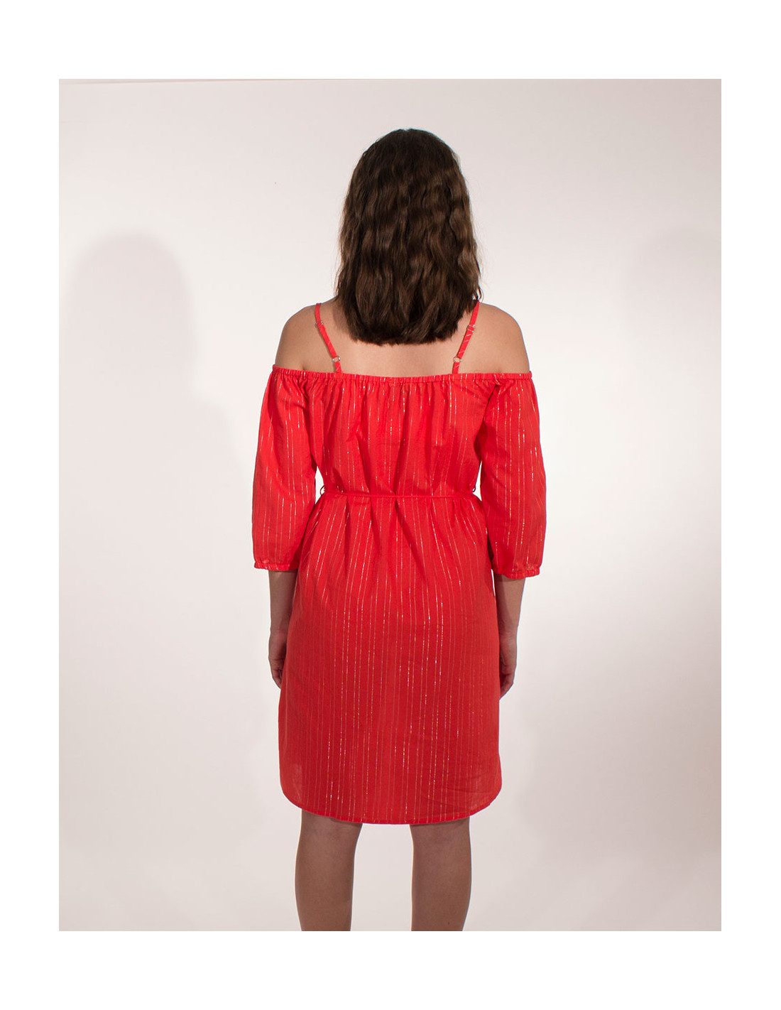 Robe D'été Courte En Coton Fait Main - Taille 36/38 - Coupe Vague