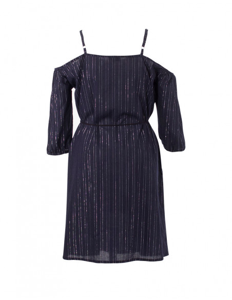 Chic short dress with golden threads