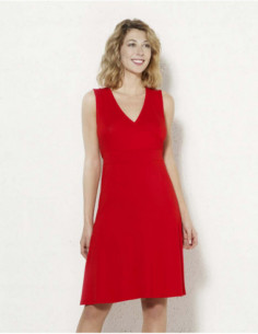 Robe basique col V courte pour l'été